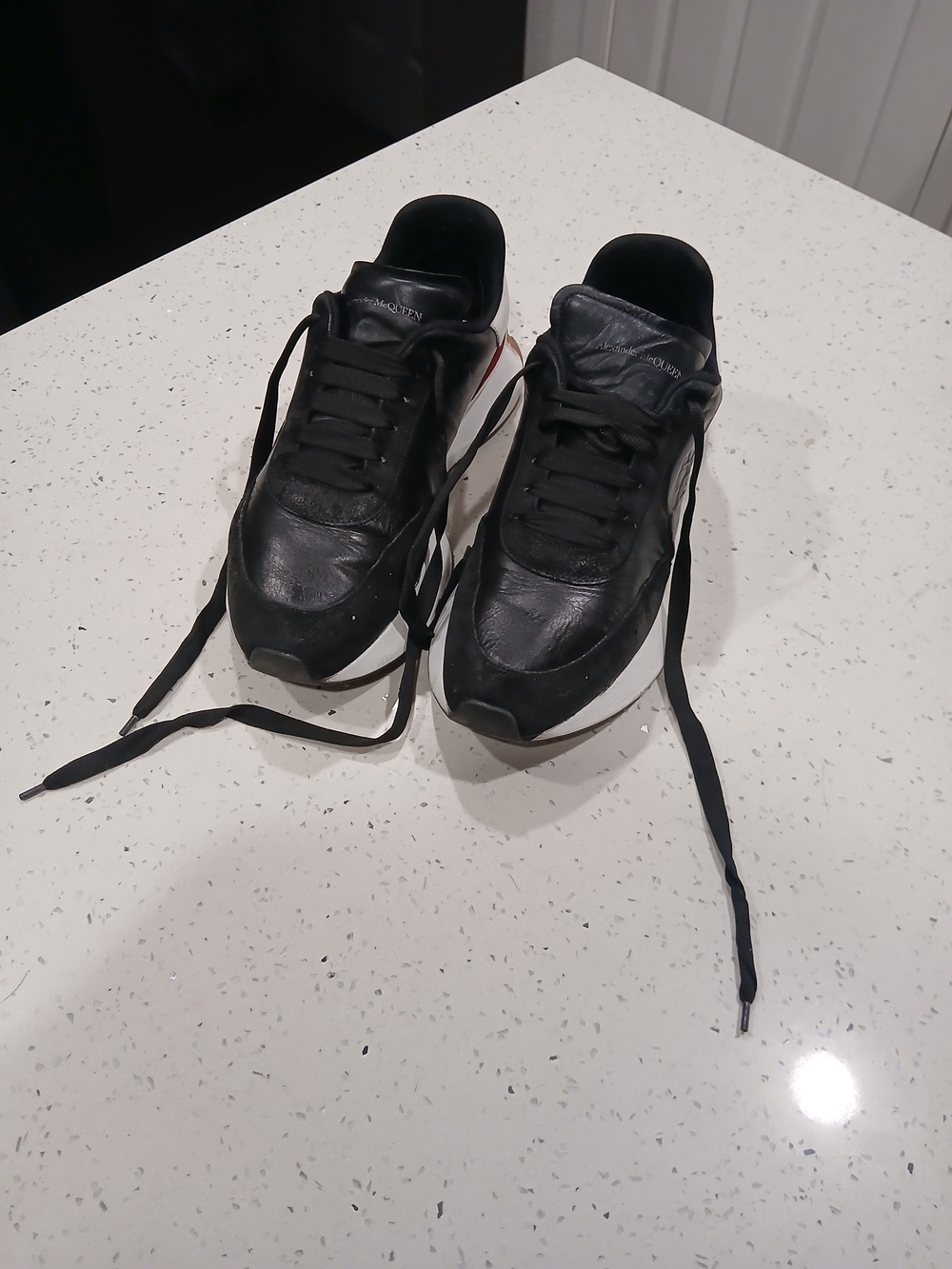 Size 10 - Alexander McQueen Sprint Runner Black Burgundy